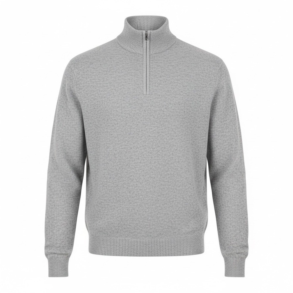 Bonobos Sweater Mens‎ XL Grey Cotton Cashmere Quarter Zip Mock Neck Heathered